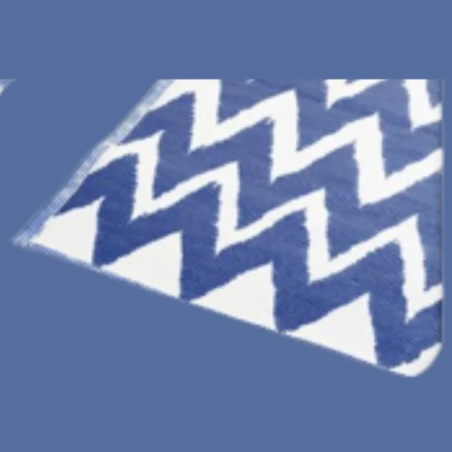 Home & Styling Buitentapijt 90x180cm Zigzag - Campingkleed - Blauw