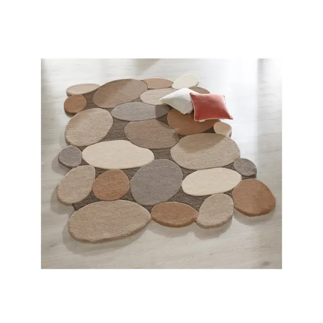 Wollen vloerkleed bruin ecru bruin/ecru