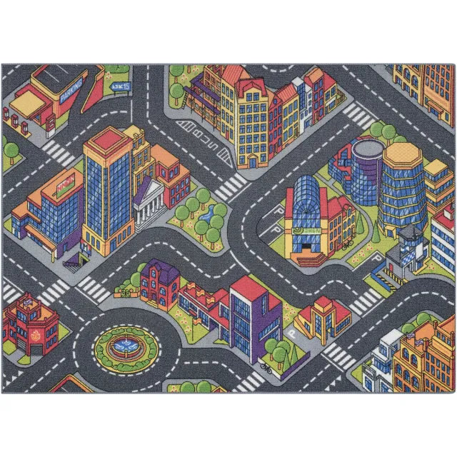 RUGSX Kleden Rugsx REBEL ROADS TAPIJT Urban life 97 Metropolis, 95x133 cm Grijs
