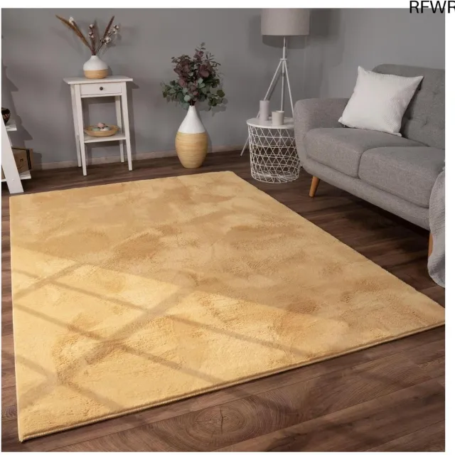 RFWR Hoogpolig Shaggy Tapijt voor Woonkamer Effen Kleur 160x220 cm Geel