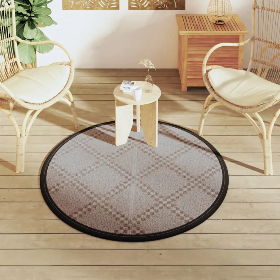 vidaXL Buitenkleed ARAKIL Ø 120 cm polypropeen bruin, foto 2