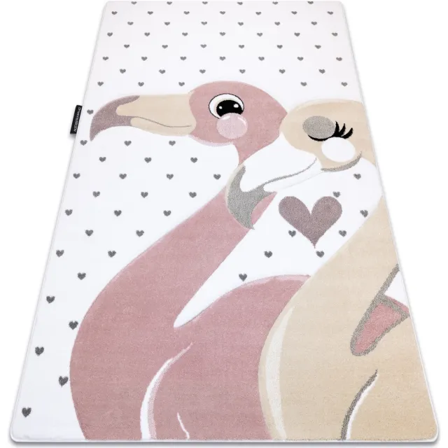 RUGSX Kleden Rugsx Tapijt PETIT FLAMINGOS Flamingo's HARTJES crème Beige