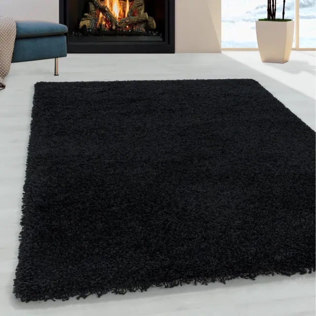 flycarpets Azure Vloerkleed Zwart - Hoogpolig - 160x230 cm