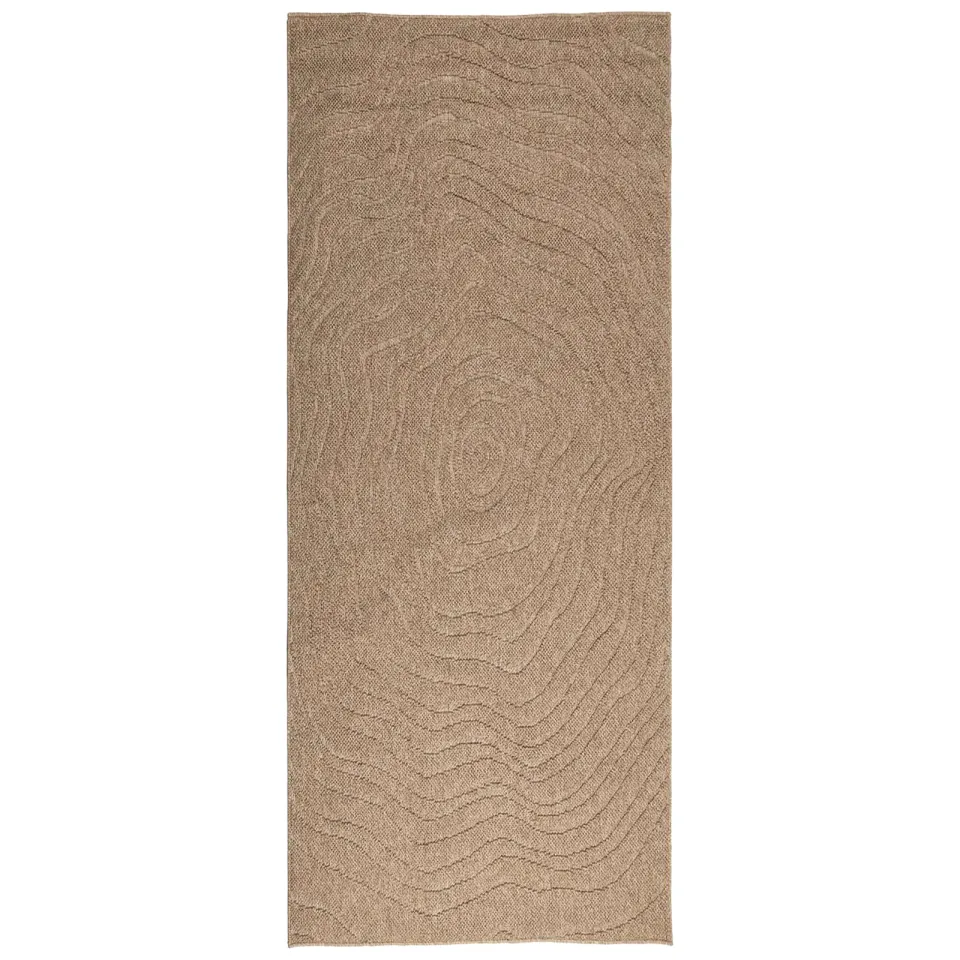 vidaXL Binnen- en buitentapijt AGIRA Naturel 200 x 80 cm Polyester Bruin