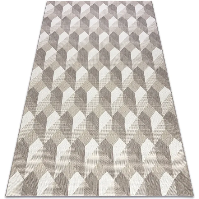 RUGSX Kleden Rugsx Sisal tapijt SISAL FLAT 48624/686 BLOKJES 3D 160x230 cm Beige