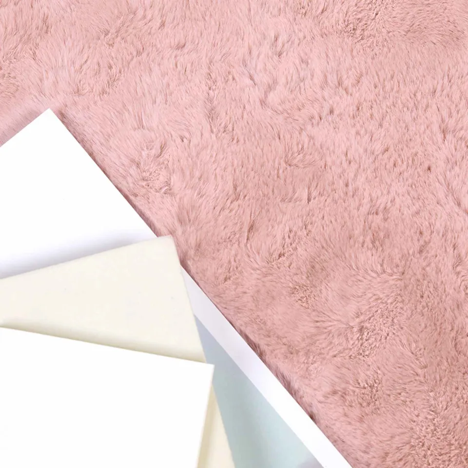 vidaXL Antislip vloerkleed van imitatie konijnenbont OLITE Roze, foto 4