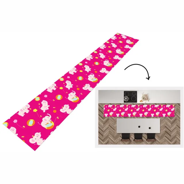 KitchenYeah Keukenloper - Keukenmat - Olifant - Bloemen - Patronen - Keuken vloerkleed Multicolor