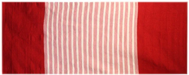 Ancient Wisdom Vloerkleed - Indiaas katoen 70x170cm - rood - roze - tapijt - interieur - vloerbedekking - decor rood/roze
