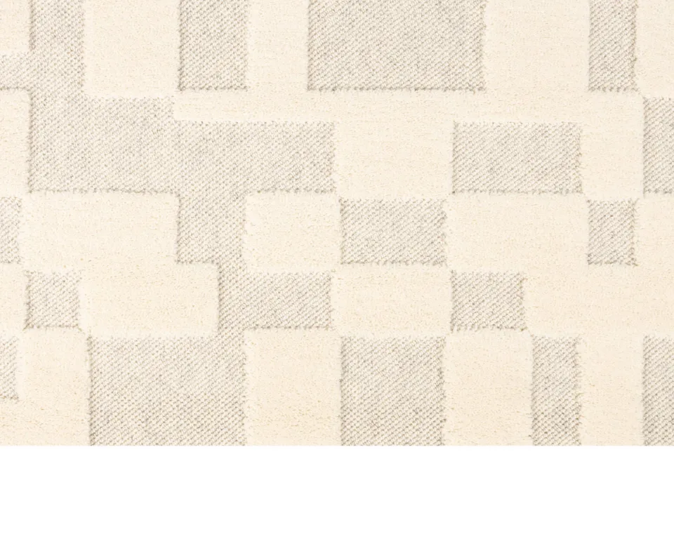 Zuiver Bricks wollen vloerkleed crème, foto 3