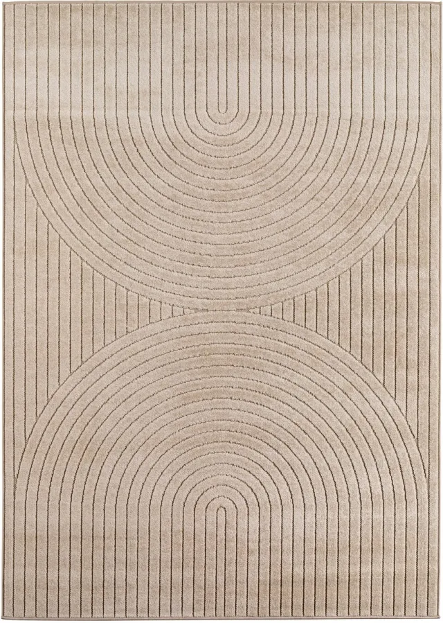 Ayyildiz Japandi-stijl binnen- en buitentapijt Nova (beige 1201) – 80x150 cm