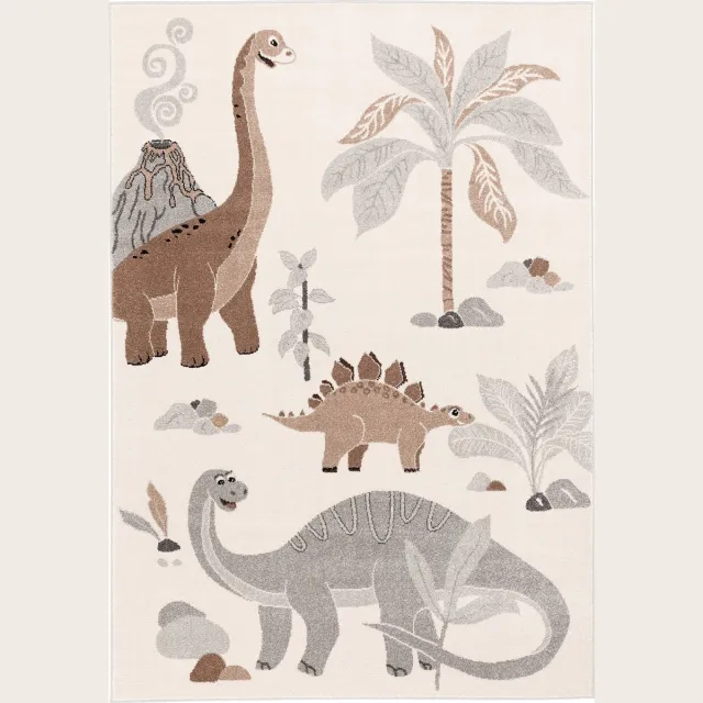 Pergamon Kindertapijt Softstar Kids Dinoworld Grijs