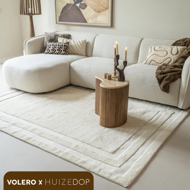 Studio Clarice Wollen vloerkleed - Judith Border Creme - 80x150cm Crème