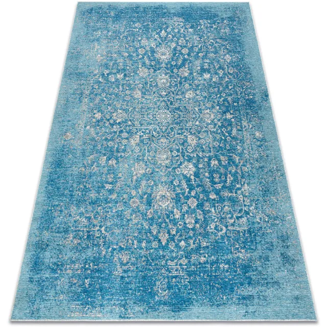 RUGSX Kleden Rugsx Wollen tapijt ANTIGUA 518 75 JS500 OSTA 170x240 cm Blauw