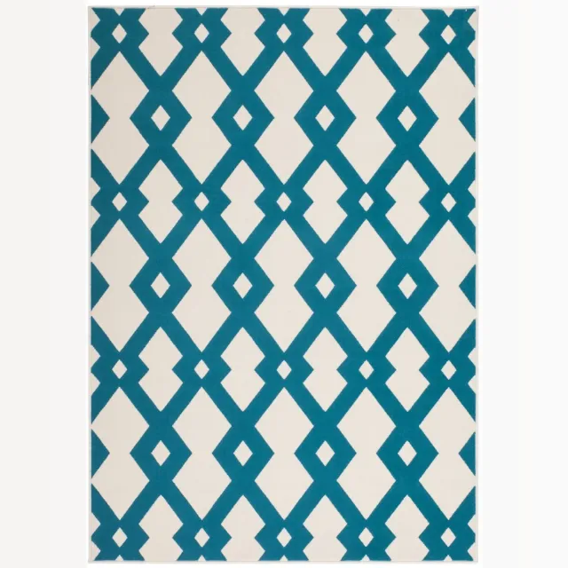 Padiro design laagpolig vloerkleed 160 x 230 cm - crème / offwhite - modern geometrisch patroon - voor vloerverwarming - van polypropyleen en jute