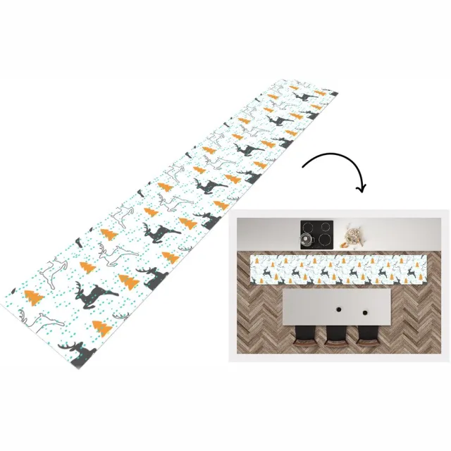 KitchenYeah Keukenloper - Keukenmat - Hert - Patroon - Boom - Keuken vloerkleed Multicolor