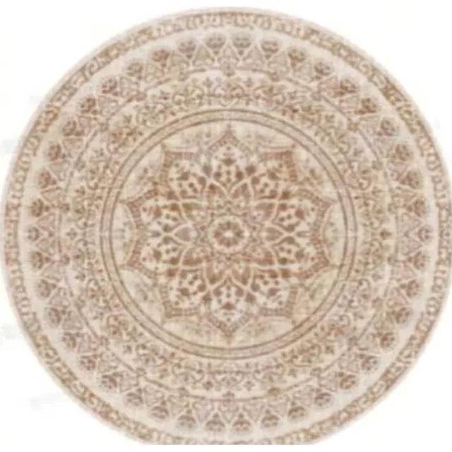 Songmics Vloerkleed – Rond – 120 cm – Boho-stijl – Cappuccino beige