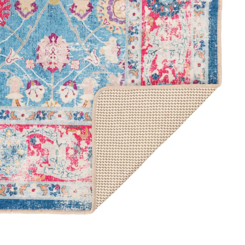 vidaXL Vloerkleed wasbaar 120x180 cm meerkleurig blauw, foto 4
