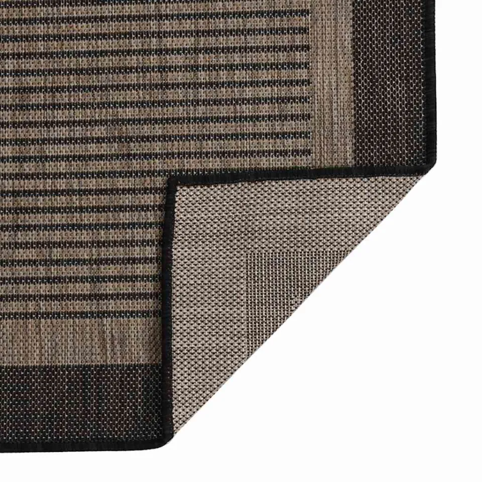vidaXL Buitenkleed platgeweven 160x230 cm donkerbruin bruin, foto 2