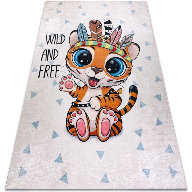 RUGSX Kleden Rugsx BAMBINO 1960 tapijt wasbaar Tijger, Indiaas voor 160x220 cm Wit