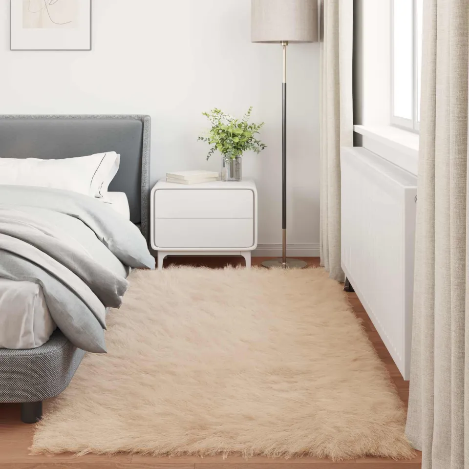 vidaXL Tapijt van imitatie TAFALLA Beige 100 x 200 cm Polyester, foto 3
