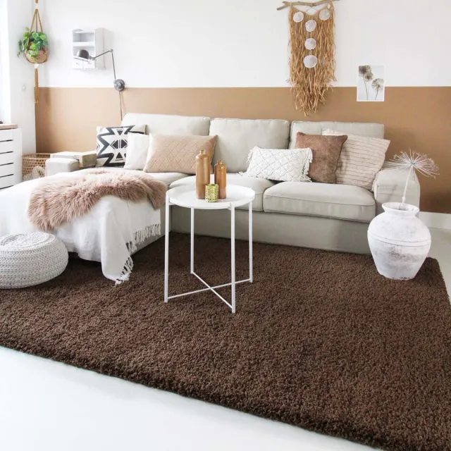Tapeso Hoogpolig vloerkleed - Shaggy Trend bruin 140x200