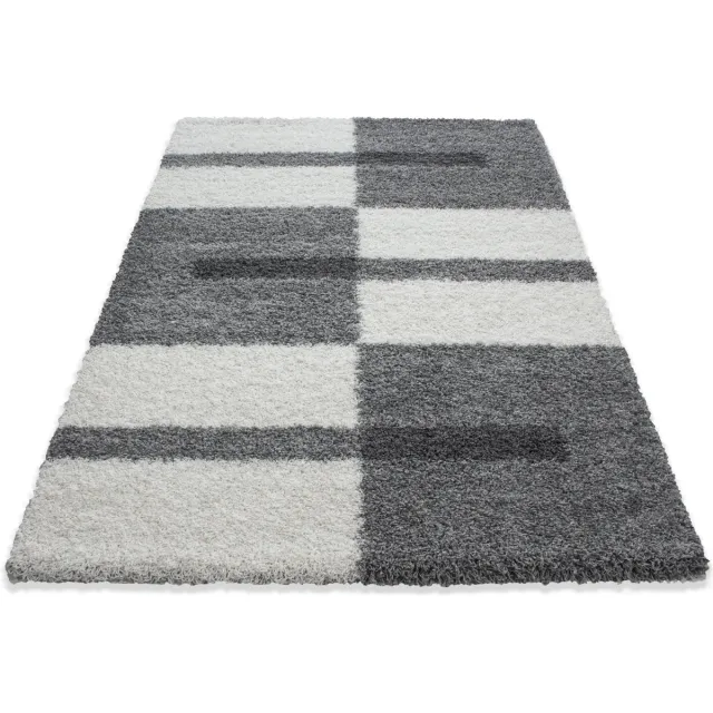 Muratap Tapijtenloods Gala Shaggy vloerkleed Grijs / Wit Hoogpolig- 120x170 CM