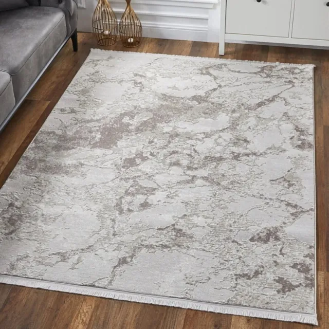 Woodman Carpet STAVELOT - Creme-Bruin - 160x220cm, Laagpolig vloerkleed met franjes