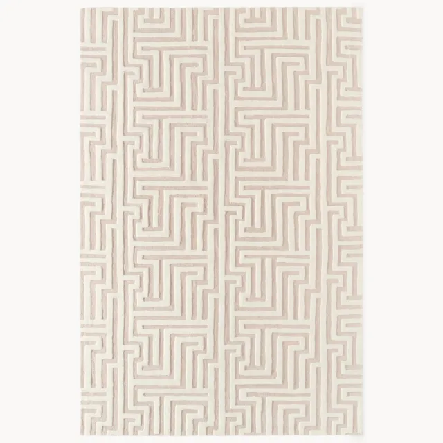 Westwing Collection Hoog-laag wollen vloerkleed Monty, handgetuft Beige