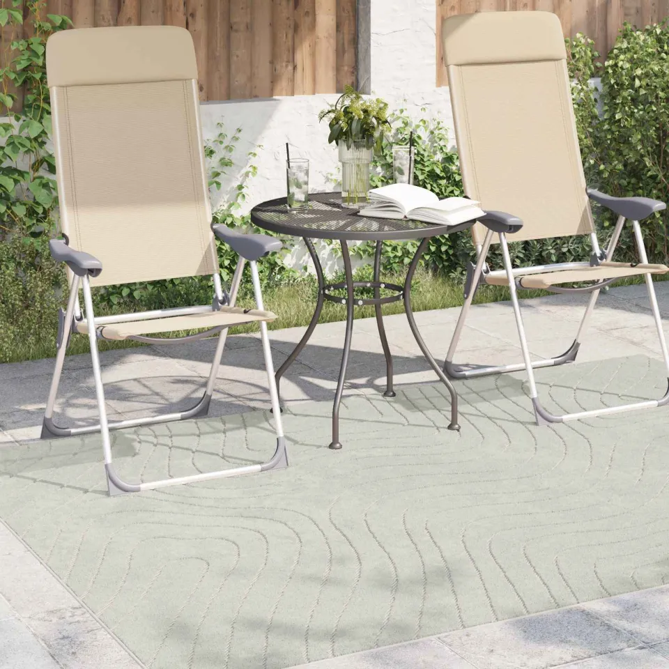 vidaXL Binnen- en buitentapijt PALMERAS Groen 120 x 170 cm Polyester, foto 3