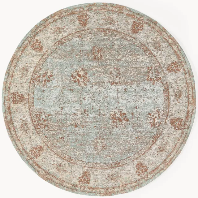 Westwing Collection Rond handgeweven chenille vloerkleed Rimini Kleurrijk