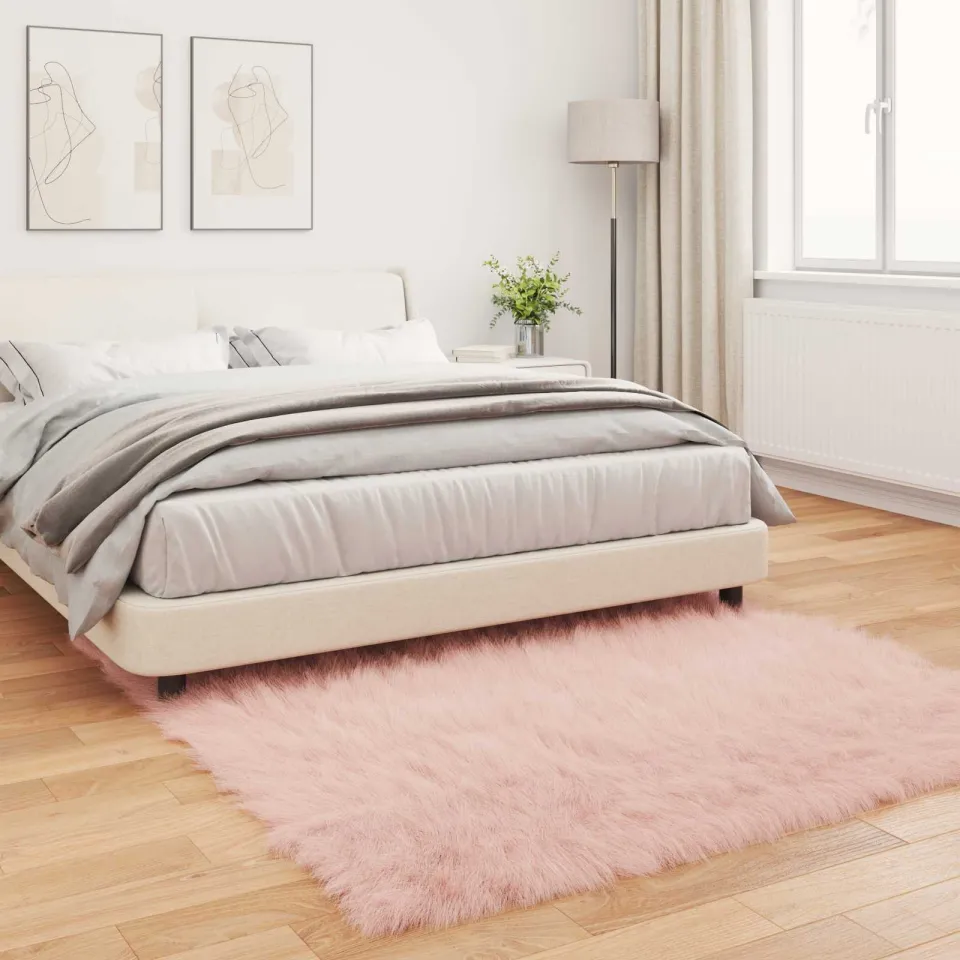 vidaXL Tapijt van imitatie TAFALLA Roze 120 x 120 cm Polyester, foto 3