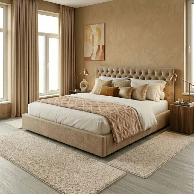 Floordirekt Slaapkamen vloerkleed - Barcelona - Creme - 1 Loper 67 x 330 cm + 2 Loper 67 x 130 cm Crème