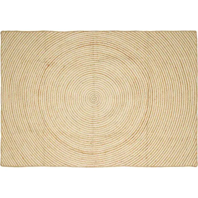 vidaXL Gebied Tapijt Natuurlijk en Wit 200 x 290 cm Jute