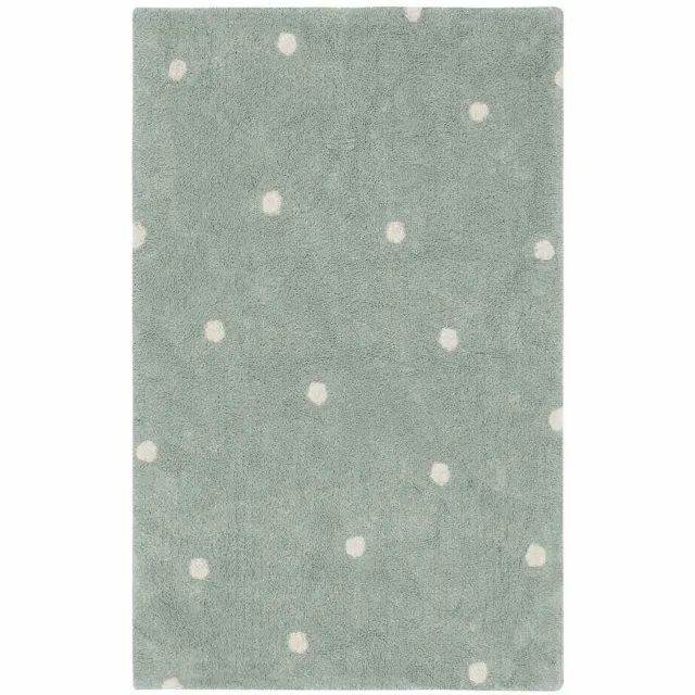Konges Sløjd Wasbaar Kinderkamer Tapijt Mini Dot Blauw Salie