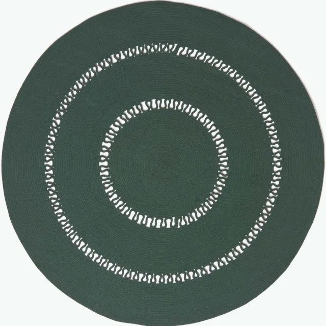 Homescapes Gevlochten Rond Gehaakt Vloerkleed Groen, 120 cm