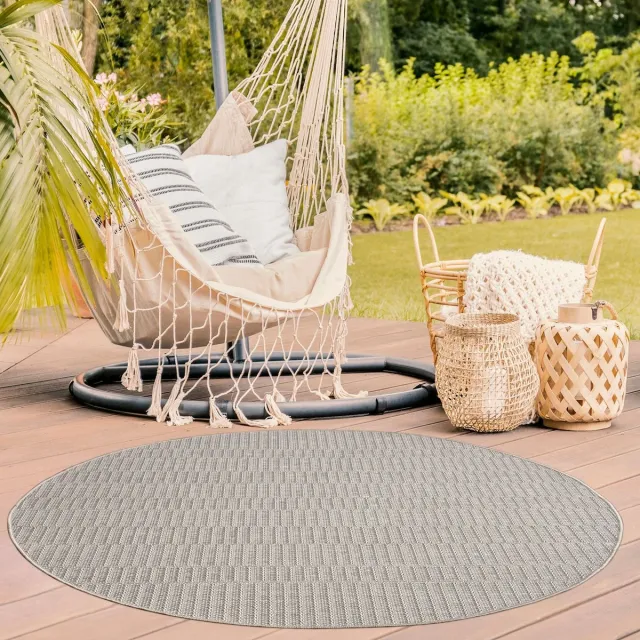 TT Home Balkon Tuin Woonkamer Boho Patroon Scandinavisch Effen Kleur Modern Rond beige