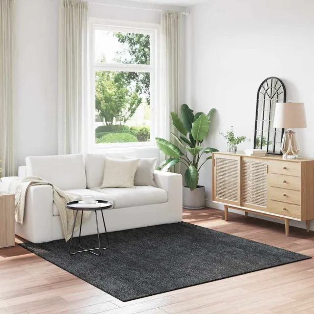 vidaXL Antislip Shaggy Tapijt Donkergrijs 200 x 200 cm PP grijs, foto 2
