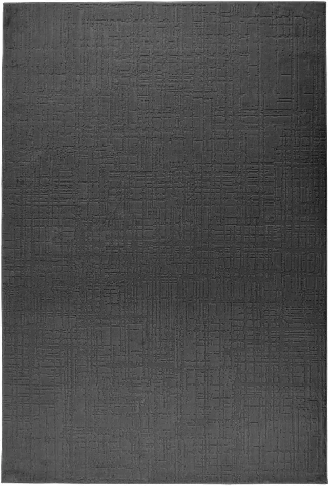 Padiro design laagpolig vloerkleed 120 x 170 cm - donkergrijs - modern abstract ontwerp - voor vloerverwarming - van polyester en jute