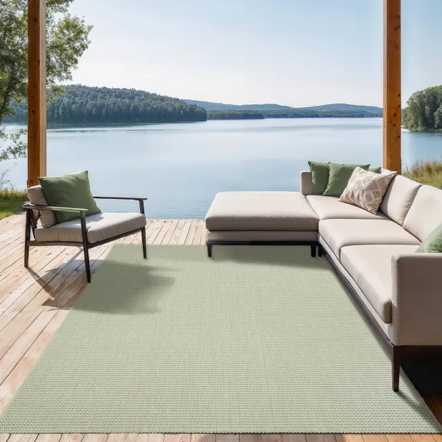 the carpet Mistra – robuust buitentapijt, modern & weerbestendig, voor balkon, terras, keuken of serre, groen, 300 x 400 cm