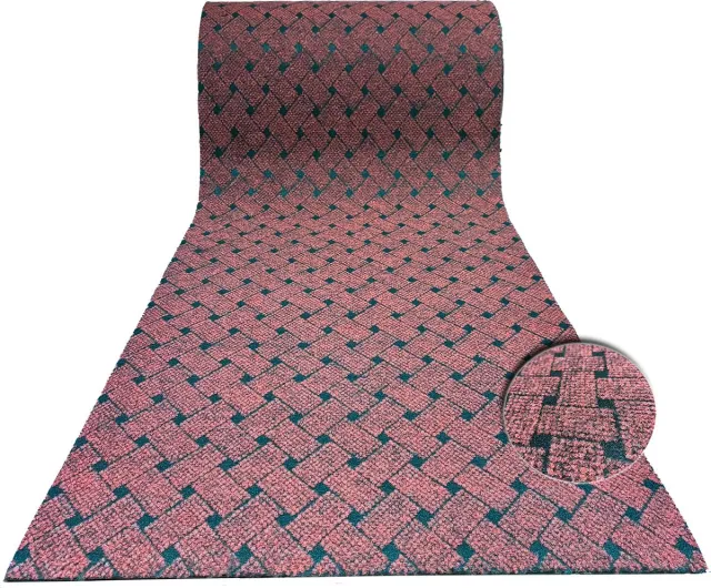 JYG Vloerkleed UNION - Keukenmat - Keukenloper - Anti Slip - 66x1000cm - BORDEAUX