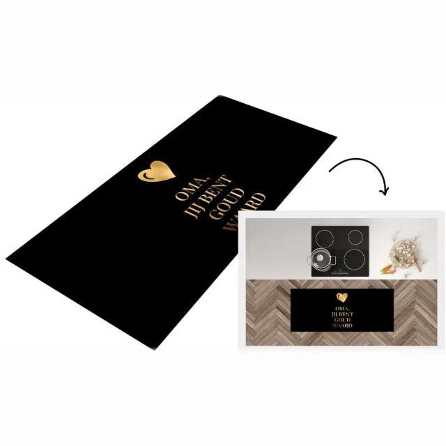 KitchenYeah Keukenloper - Loper keuken - Oma jij bent goud waard - Spreuken - Quotes - Oma - 120x50 cm - Keukenloper vinyl Multicolor