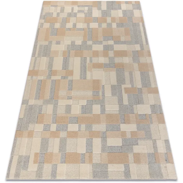 RUGSX Kleden Rugsx FLUX 461.117.SA130 wollen tapijt OSTA - Geometrisc 240x340 cm Beige