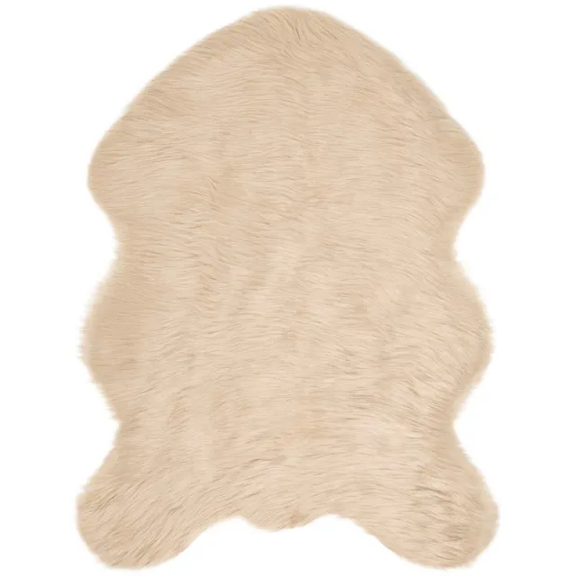 vidaXL Tapijt - van - imitatie - schapenvacht - TAFALLA - Beige - 80 - x - 120 - cm
