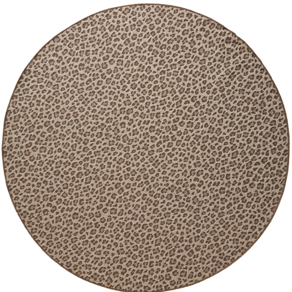 NOUS Living binnen- en buitenvloerkleed rond panterprint (Ø200 cm) bruin/zand, foto 2