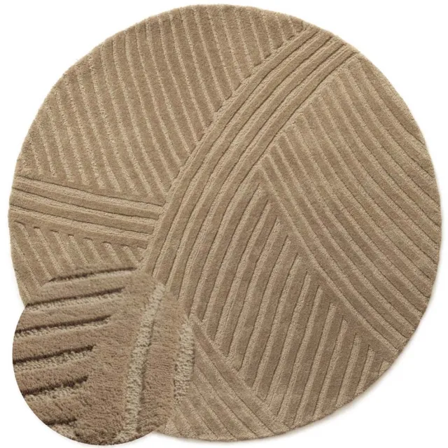 Nordic Weavers Rond design vloerkleed - Balans Field beige 250