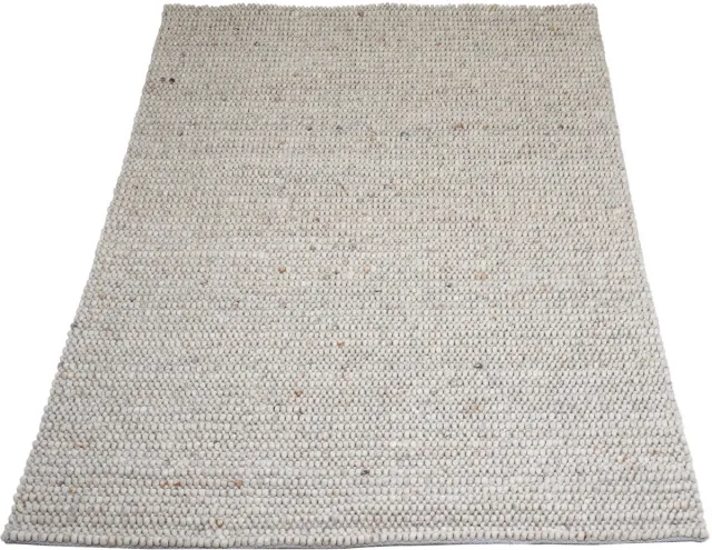 Veer Carpets Vloerkleed Nieuw Zeeland Licht Beige - Wollen Design Vloerkleed met Stone Structuur in Scandinavische / Japandi Stijl