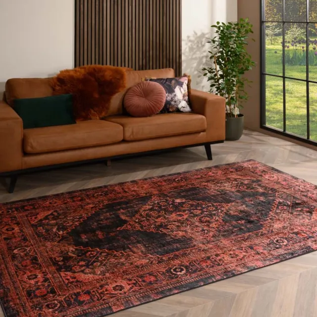 TrueWeave Wasbaar vloerkleed - Leona rood 140x200