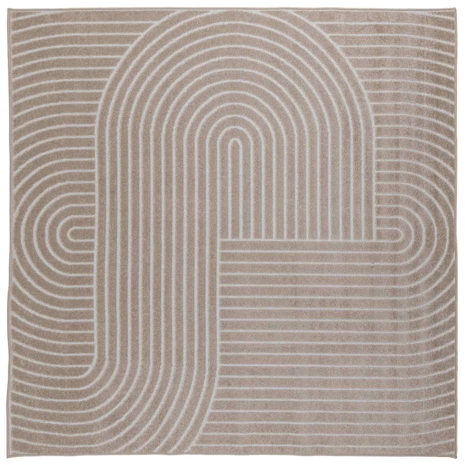 vidaXL Binnen- en buitentapijt PALMERAS Beige 200 x 200 cm Polyester, foto 3