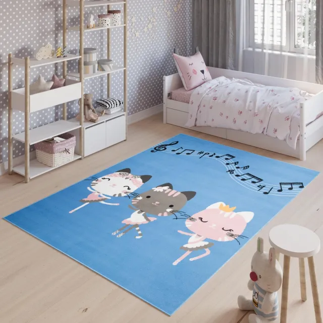Tapiso Jolly Vloerkleed Babykamer Kinderkamer Speelkleed Blauw Blauw5