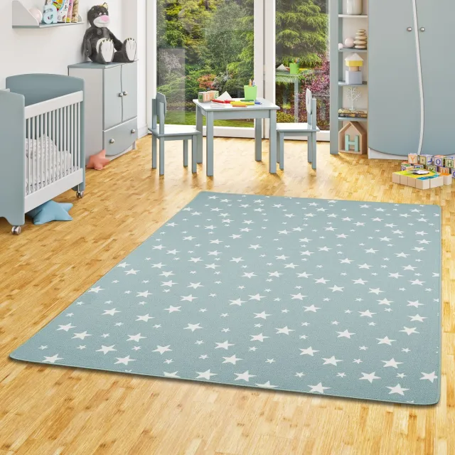 Snapstyle Vloerkleed Kinderen spelen Sterren Groen